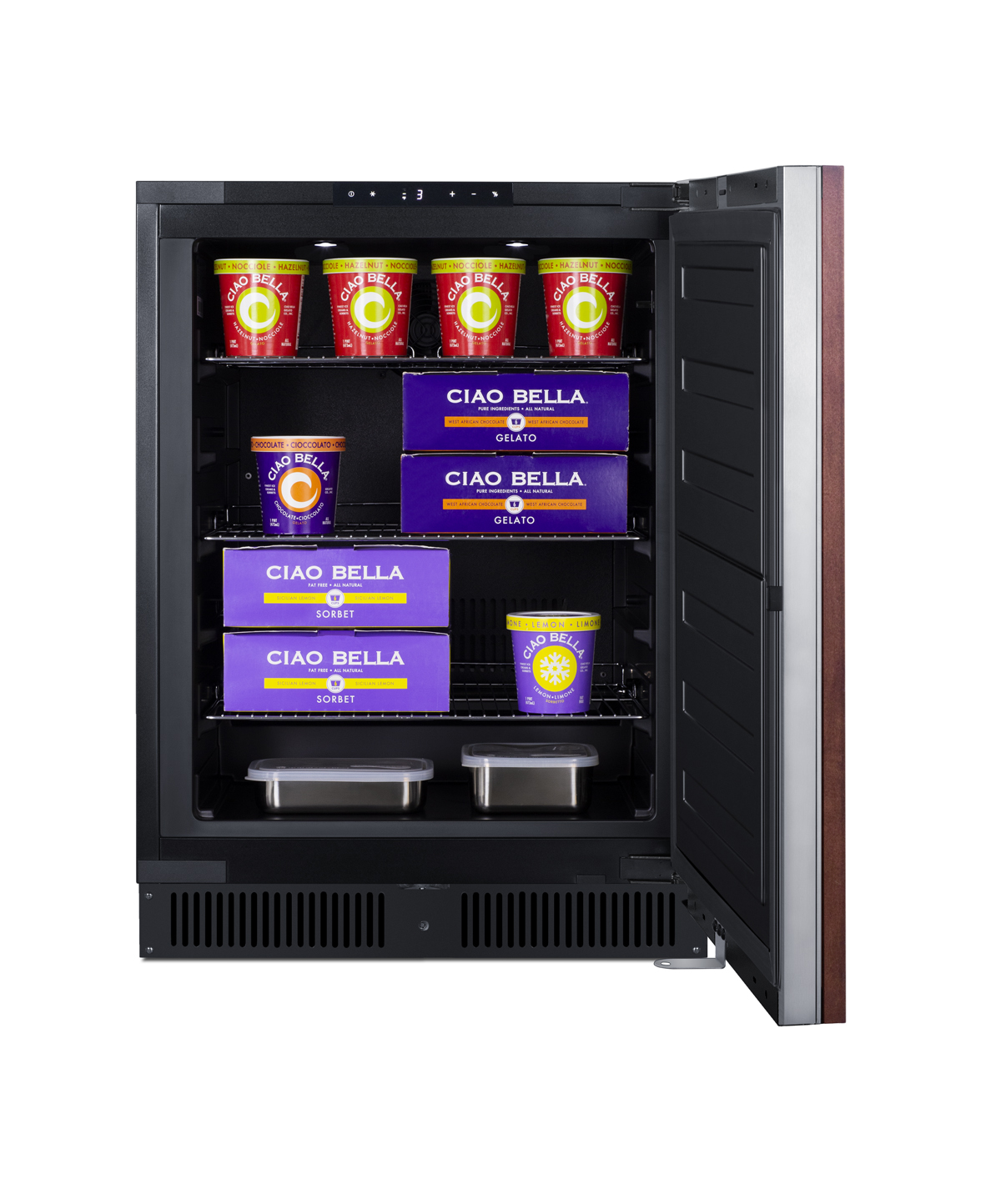 24 in. wide frost-free built-in undercounter ADA compliant all-freezer with panel-ready door, black cabinet, lock, and digital controls; matches AL54IF refrigerator